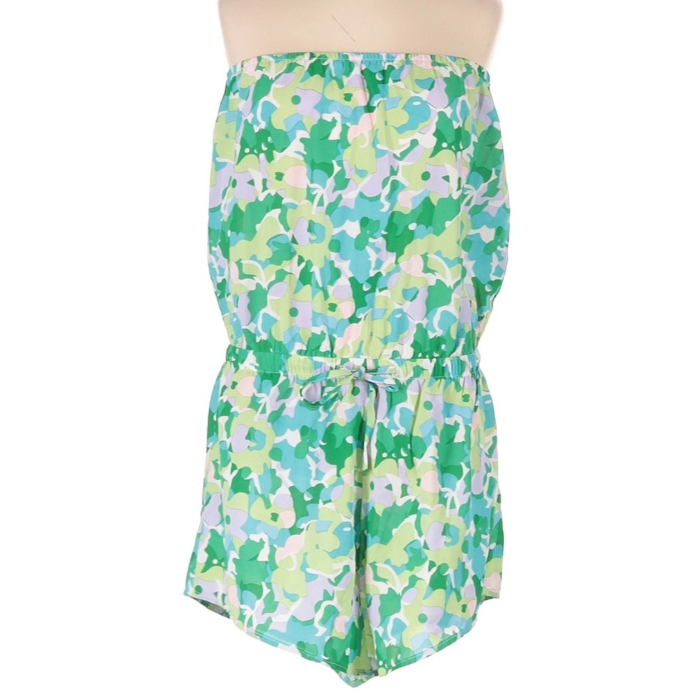 More To Come Sophia Green Strapless Floral Romper - Picture 2 of 5